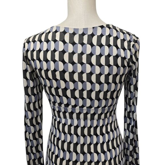 Boden Black Gray Polka Dot V-Neck Sheath Shift Jersey Dress Size US‎ 2 Regular - Picture 9 of 10